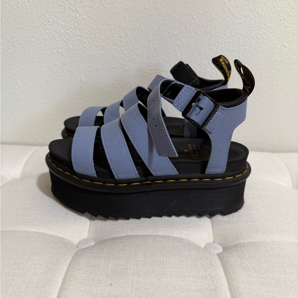 Dr. Martens Light Medium Blue Platform Sandals